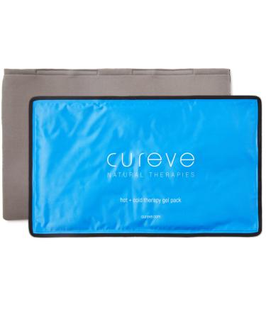 Extra Large Hot and Cold Therapy Gel Pack with Cover by Cureve (21 x 13) - Reusable Ice Pack for Injuries Aches and Pain on Back Legs Shoulders and Arms
