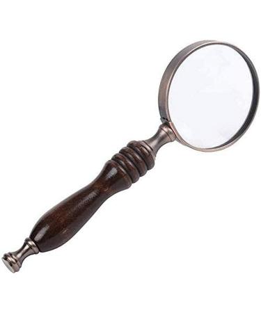 Magnifiers for Craft Work Reading Magnifier Magnifying Glass Sandalwood Handle Classical Retro Style Hand-held Metal Magnifying Glass Collection Like Crafts Elderly Reading Newspaper Vision
