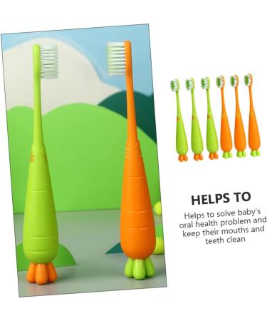 FRCOLOR 12 Pcs Kids Cartoon Carrot Toothbrush Set - Lovely Children's Toothbrushes for Healthy Teeth - Buy Online on GoSupps.com