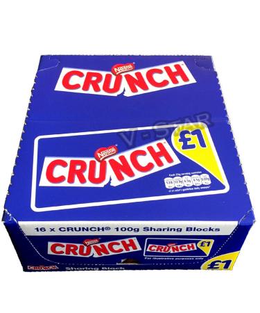 Buy Nestle Crunch Milk Chocolate 16 x 100g Divisible Blocks - International Shipping Available - Buy Online on GoSupps.com