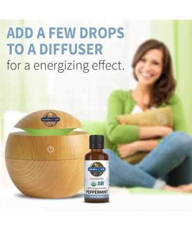 Garden of Life Organic Peppermint Essential Oil 1 fl oz - Pure, Undiluted, Non-GMO for Diffuser & Aromatherapy - Buy Online on GoSupps.com