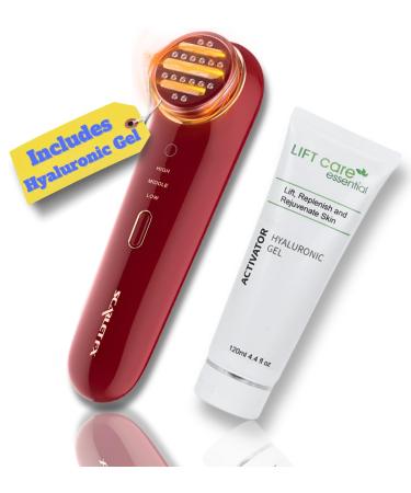 RADI0 Frequency Skin Tightening Duo Light Therapy for Face 3-in-1 Anti-Aging Facial Heating Rejuvenation Massager Uncludes Hyaluronic Toner Gel