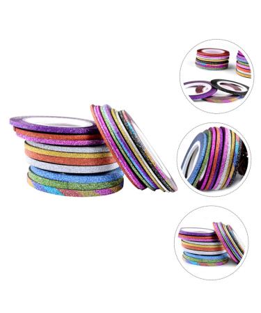 Beavorty 90 Pcs Adhesive Line Sticker Washi Tape Dispenser Nail Decor Nail Tape Strip Adhesive Epoxy Nail Art Stickers Nail Strip Tape Gold Powder Gold and Silver Thread Optional - Buy Online on GoSupps.com