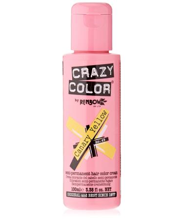Renbow Crazy Color Semi Permanent Hair Color Cream Canary Yellow No.49 100ml Canary Yellow 100 ml (Pack of 1)