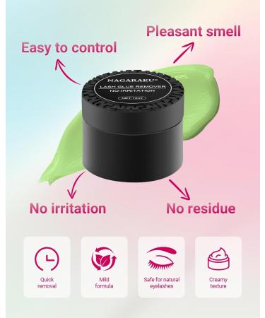 NAGARAKU Eyelash Extensions Glue Remover Cream - 12ml Mild & Non-Stimulating with Fruit Fragrance | Professional Adhesive Removal for Salons - Buy Online on GoSupps.com