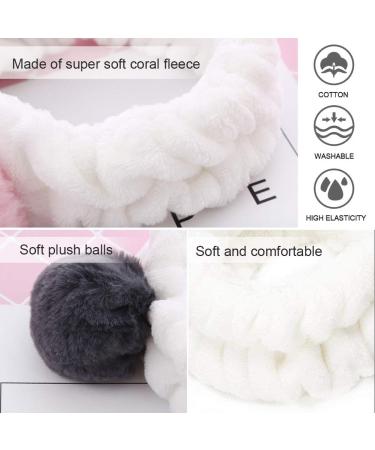 Affordable 2-Piece Hair Bands for Makeup | Cute Pompon Cosmetic Headbands for Women - Perfect for Facial Wash & Shower - Buy Online on GoSupps.com
