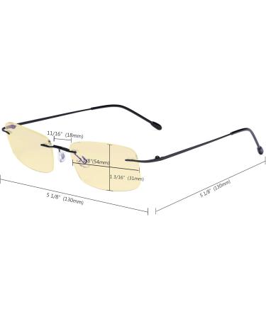 Eyekeper Blue Light Blocking Computer Reading Glasses - Flexible Borderless Design for Men & Women - Yellow Tinted 54mm Lens - BB60 Silver 3.5x - Buy Online on GoSupps.com