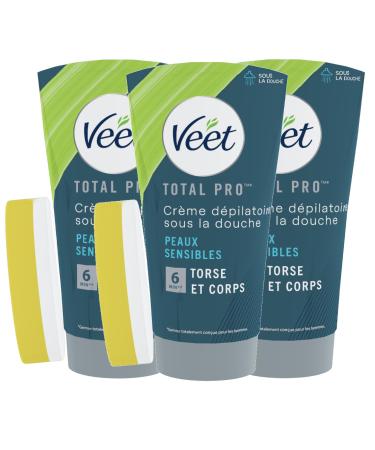 VEET MEN - Men's In-Shower Hair Removal Creams - Sensitive Skin (In-Shower Hair Removal Cream 3x150ml)