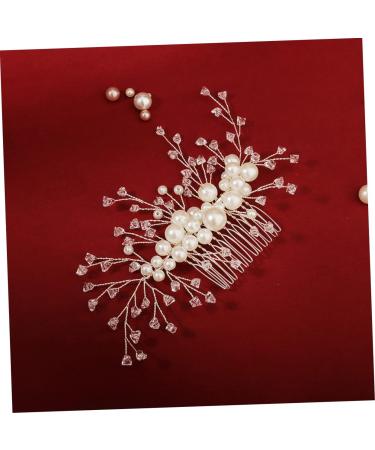 FRCOLOR Wedding headpieces for wedding wire side Comb wedding side headpiece side Comb Rhinestone Clip Comb Leaf Crystal Hair Comb Leaf Hair Comb hair crystal clip pearl Crystal - Buy Online on GoSupps.com