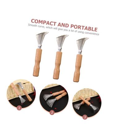 Shop Minkissy Cleaning Brush Set - 3 Piece Ergonomic Wire Accessories for Home & Salon - Mini Yellow Bristle Cleaner Tool - Buy Online on GoSupps.com