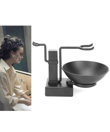 Premium Stainless Steel Shaving Brush Holder & Black Soap Dish Set for Men - Perfect Gift for Grooming - Buy Online on GoSupps.com