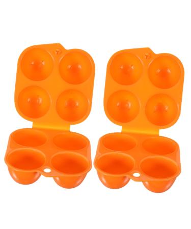 Uonlytech 2pcs 4-compartment Egg Box Fresh Egg Holder Egg Keeper Egg Tray Travel Protector Plastic Water Proof
