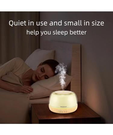 TAIGUCAT 300ML Aromatherapy Essential Oil Diffuser - 8 Hours Quiet Electric Air Diffuser with Remote Control and 7 LED Color Changing Lights - Yellow - Buy Online on GoSupps.com