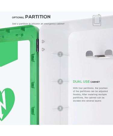 Qianmei AED Defibrillator Storage Cabinet - Wall-Mounted Plastic with Alarm | Adjustable First Aid Cabinet for All AED Models - Buy Online on GoSupps.com