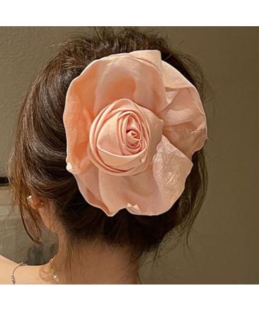 hgnxa Fabric Rose Flower Hair Claw Clip for Wedding Vintage Banana Barrettes n-Slip Jaw Clip Bride Hair Claw Ponytail Holder Pink - Buy Online on GoSupps.com