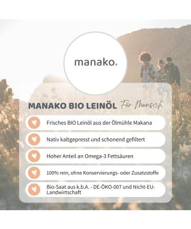 Buy Manako Organic Linseed Oil - 100% Pure Cold-Pressed 2 x 100ml Glass Bottles - International Shipping Available - Buy Online on GoSupps.com