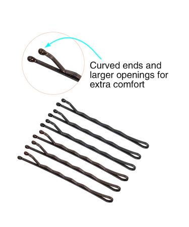 Minihope Bobby Pin Hair Pins - Crimped Black and Brown 2 Inches - 120 Count - Buy Online on GoSupps.com