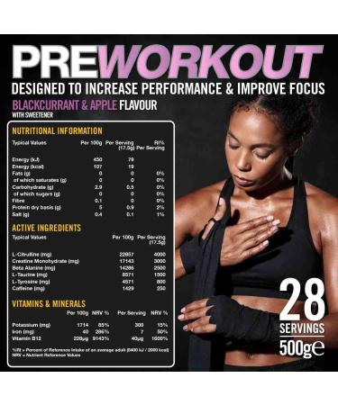 VOW Pre Workout Advanced Complex with Creatine, Beta Alanine, and Caffeine - Improve Energy & Focus - Blackcurrant & Apple Flavor - Buy Online on GoSupps.com