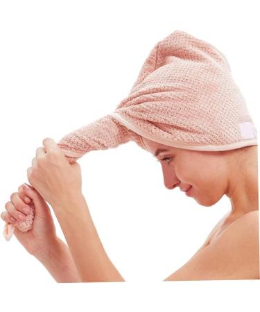 2 Pack Microfiber Hair Towel Wrap Set - Quick Drying Hair Hat & Bath Cap (Pink & Beige - Buy Online on GoSupps.com