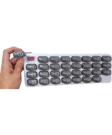 Monthly Med Organizer - 31 Removable Pill Pods for Home Work & Travel - Grey Pillboxes for Supplements & Vitamins - Buy Online on GoSupps.com