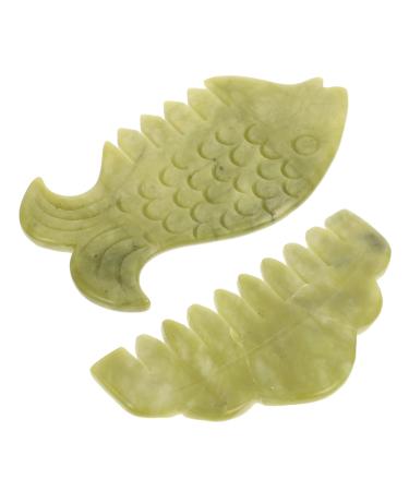 Plafope 2 pieces jade comb jade hairbrush portable jade massage bums jade gua sha combs skin care combs cockroaches the scalp combs facial massage devices head massage tools