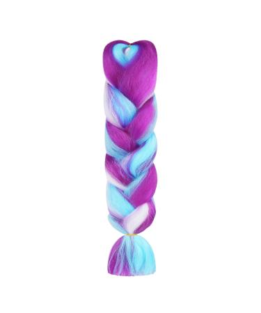 Aomig Braids Extensions 24 "For the braid Box Braids hair extension braid light-pink synthetic hair for braiding 1 bundle of Kanecalon Synthetic crochet hair braided hair afro box braiding party look light violet/sky/white/lilarot - Buy Online on GoSupps.com