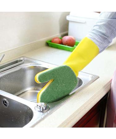 Kitchen Gloves Cleaning Sponge Gloves Dish Wash Gloves High Friction Dish Gloves Sponge Palm Pads Black - Buy Online on GoSupps.com