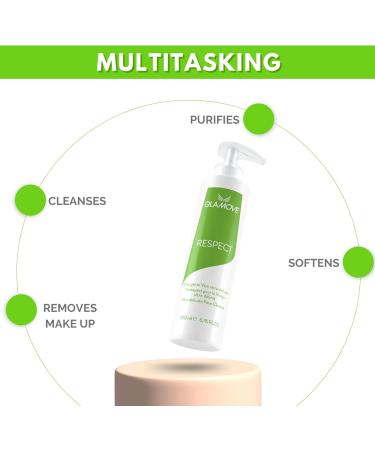 Ultra-Delicate Face Cleanser 200 ml - RESPECT by Glamove - Removes Make-Up Sweat and Impurities without Over Drying Soothing Even the Most Sensitive Skins - MADE IN ITALY Vegan - Buy Online on GoSupps.com