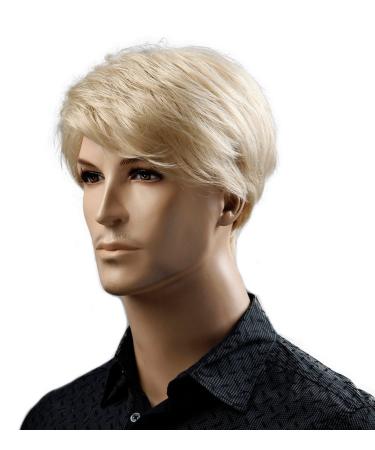 HAIRSW 6inch Short Blonde Wig for Men | Natural Straight HairStyle | Heat Resistant Fiber - Buy Online on GoSupps.com