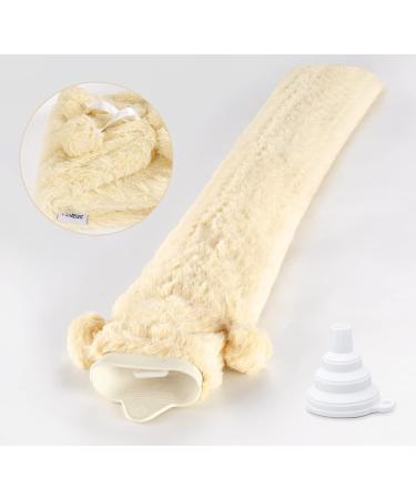 HomeWit 2L Large Hot Water Bottle with Soft Cover - Versatile Hose Heat Bottle for Waist Shoulder and Neck - Comfortable Champagne Color - Buy Online on GoSupps.com