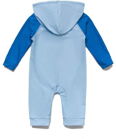 BONVERANO Baby Boys Swimsuit - UPF 50+ Full-Zip Hoodie One Piece Swimwear, 12-18 Months (Blue) - Buy Online on GoSupps.com