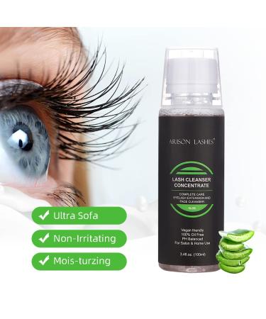 Professional Lash Extensions Shampoo 100ml - Natural Foaming Cleanser, Paraben & Sulfate Free, Aloe Infused - DIY Eyelash Cleanser Concentrate for Salon and Home Care - Buy Online on GoSupps.com