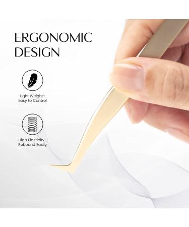 LANKIZ Professional Boot Tweezers | L Angled Tips | Volume Tweezer Tool for Eyelash Extensions | 3D-5D Individual Volume Fan Making | Precision Lash Extensions - Boot 08A - Buy Online on GoSupps.com