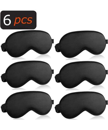 Adjustable Strap Soft Sleep Mask Blindfold Bulk - Black 6 Pcs Set A - Buy Online on GoSupps.com