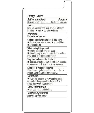 De La Cruz Gentian Violet Tincture 1% - 2 FL OZ (3 Bottles) - First Aid Antiseptic - Buy Online on GoSupps.com