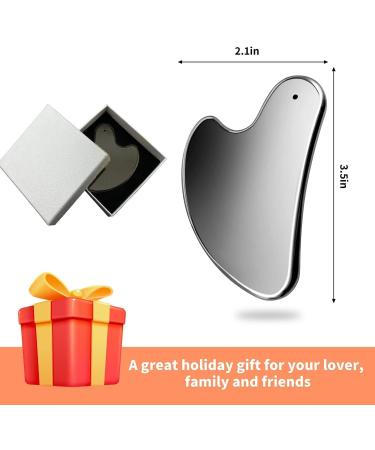 Stainless Steel Gua Sha Facial Tools Guasha Roller Skin Care Tools Green Quartz Massager for Face Eyes Neck Body Muscle Relaxing and Relieve Fine - Buy Online on GoSupps.com