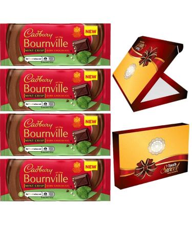 Bournville Mint Crisp Dark Chocolate Bar 4 x 100g With Gift Box