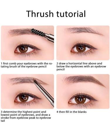 twcrvil Eyebrow Pencil Natural 2MM Rotary Pen Lightweight Lasting Makeup Tool Exquisite Eyebrow Pen with Eyebrow Brush Coffee Color - Buy Online on GoSupps.com