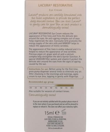  Lacura LACURA Face Care Eye Cream for Mature Skin 15 ml - Buy Online on GoSupps.com