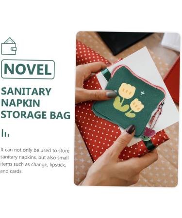 Bestonzon 2 PCS Napkin Storage Bag & Maxi Pad Organizer for Women - Cute Handbag Inserts 15.5x15.5cm - Buy Online on GoSupps.com