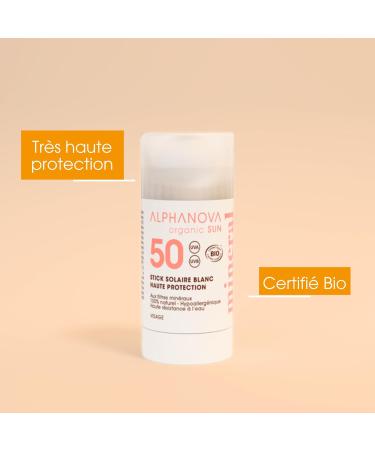 Alphanova Sun Alphanova Organic Sun Sport sun stick SPF50+ organic white 12G - Buy Online on GoSupps.com
