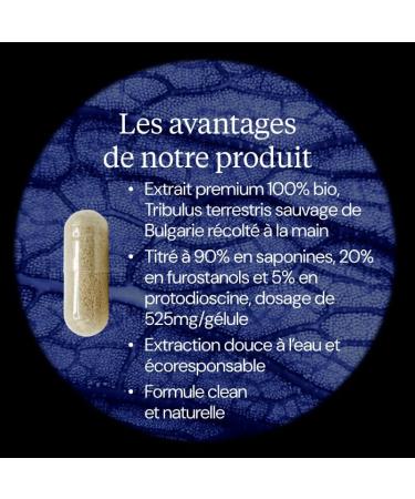 Tribulus Terrestris BIO 90% Saponines Extrait Hautement Titr Tonus Libido & Performances - 525mg - VemoHerb TS - 100% Clean Label Sans Additifs - 120 g lules (1 2 mois) - Dynveo 1 unit (Lot de 1) - Buy Online on GoSupps.com