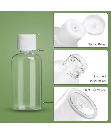100 Pack 50ML Clear Travel Size Plastic Bottles with Flip Cap - Refillable Toiletry/Cosmetic Containers - Buy Online on GoSupps.com