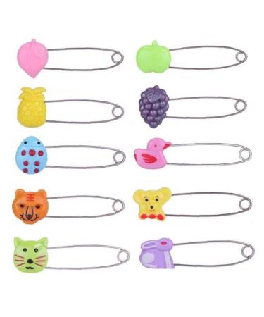 4pcs Kids Plastic Head Safety Pins Infant Cloth Nappy Locking Buckles Baby Care Shower Diaper Clips Brooch