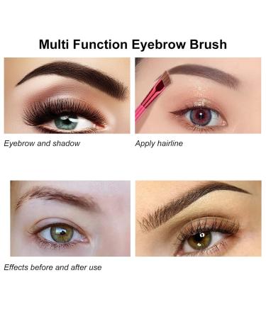 4PCS Multifunction Eyebrow Brush Set | Ultra Thin Angled Makeup Brushes for Hair Stroke Brow Stamp | Professional Eye Brow and Hairline Brush Kit - Buy Online on GoSupps.com