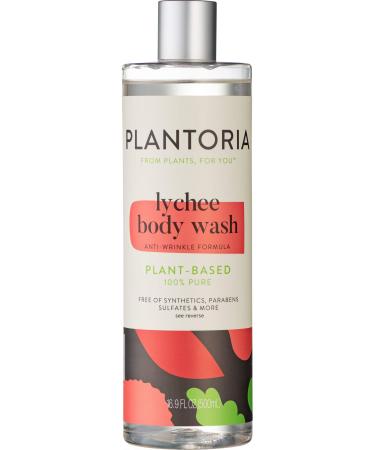 Plantoria Lychee Body Wash | Plant Based Pure Natural Vegan Organic Bodywash | Anti Aging Body Skin Care Products With Deionized Water  Lychee  Mango  Shea Butter | Rich Source of Vitamin C