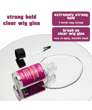 Clear Wig Bond Glue 1oz - Waterproof Strong Hold Lace Glue & Wig Install Kit with Band & Caps | Swimming Safe - Buy Online on GoSupps.com