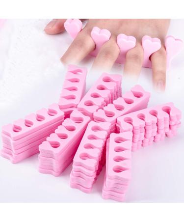 50pcs Foam Sponge Toe Separators Finger Dividers Soft Sponge Finger Divider Spacer Nail Art Manicure Pedicure Tools - Pink