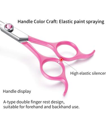 Moontay 6.5 Curved Dogs Grooming Scissors | Professional 440C Japanese Stainless Steel Shears for Dogs, Cats, and Pets - Pink - Buy Online on GoSupps.com
