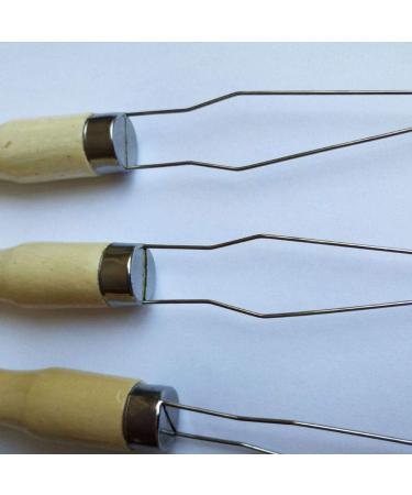 3Pcs Steel Wire Loop Button Hook with Wooden Handle - Button Assist Tool - Buy Online on GoSupps.com
